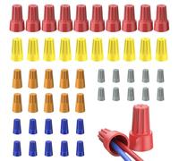 NONDK 50 Piezas de Tuercas para Cables, Tapas para Cables, Conectores de Cables Eléctricos para Cables de Calibre 10-22 AWG, Conectores Eléctricos para Cableado, Tuercas Giratorias A