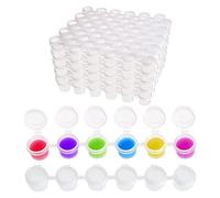 NONDK 50 Tiras para Botes de Pintura, 300 Botes de 2 Ml / 0.07 Oz, Tarros de Pintura VacíOs con Tapas, para Aulas, Pinturas, Festivales de Arte