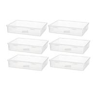 NONDK 6 Cajas de Almacenamiento de PláStico de 7 X 9 X 2 Pulgadas con Tapa, Organizador de Manualidades Multiusos, Contenedores de PláStico, Estuche Transparente para LáPices
