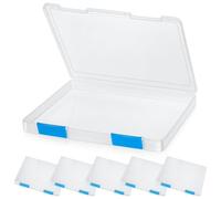 NONDK 6 Piezas Caja de Archivo A4 Transparente Caja de Almacenamiento de PláStico para Documentos Contenedores de Tablero Protector de Revista Archivador con Hebilla