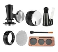 NONDK 7 PCS Accesorios para Espresso 51mm Herramientas de Prensado de Espresso Prensa de Café con Estación de Prensado de Madera, Distribuidor, Revolvedor, Embudo de Dosificación