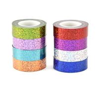 NONDK 8 Cintas Adhesivas de Colores Arcoíris para Decoración del Hogar y la Oficina, de Fuerte Viscosidad, 8 Colores Vibrantes, Fáciles de Rasgar, Sin Cinta Adhesiva
