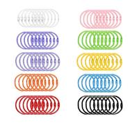 NONDK 80 Anillos Coloridos para Encuadernación de Hojas Sueltas, Anillos para Libros, Anillos de Papel para Tarjetas, Cuaderno,
