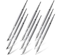 NONDK 9 Piezas de Puntas de Soldadura C210 Cabezal de Hierro de Soldadura C210 Núcleo de Calentamiento Punta Recta Cabezal de Herramienta de Doblado Puntas de Soldadura para Hierro de Soldadura