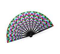 NONDK Abanico Plegable para Mujer Raves, Abanico Fluorescente Que Brilla para Fiesta, Club, GraduacióN, Discoteca, Freaky Pub, Abanicos Plegables Decorativos