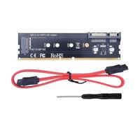 NONDK Adaptador DDR3 DDR4 DDR2 A M2 SSD M.2 NGFF B Tarjeta Vertical de Llave AlimentacióN SATA de 15 Pines + Puerto de Datos SATA de 7 Pines