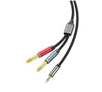 NONDK Adaptador de Audio AUX de 3.5mm A Doble Jack Macho de 6.5mm, Divisor y de 3.5mm A Doble de 6.35mm para Mezclador de Guitarra y Amplificador.
