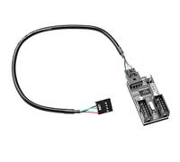 NONDK Adaptador de Cable de Extensión de 1 Puerto A 2 Puertos, HUB USB2.0 Hembra A Macho, Divisor de Placa Base de 9 Pines.