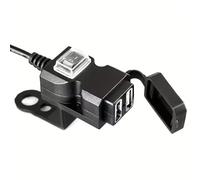 NONDK Adaptador de Cargador USB Doble para Motocicleta, de Corriente Impermeable para Espejo Retrovisor
