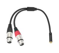 NONDK Adaptador de Doble XLR A Hembra de 1/8, Miniconector Balanceado (3,5 Mm) Hembra A Cable de Micrófono, para Mezclador de Altavoces