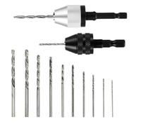 NONDK Adaptador de Mandril de Taladro Hexagonal de 1/4 de Pulgada, Sin Llave, 2 Piezas con 20 Brocas, para Atornillador de