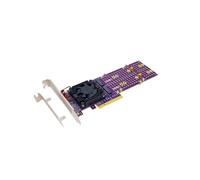 NONDK Adaptador de Tarjeta de Expansión 4-Quad M.2 NVMe A PCIe 3.0 X8 Sin División ASM2824, Compatible con SSD M.2 NVMe de Tamaño 22110/2280/2242.