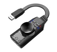 NONDK Adaptador de Tarjeta de Sonido Externa USB Tarjeta de Sonido para Juegos de Computadora USB de 7.1 Canales Adaptador USB de 3,5 mm Mejorador de Auriculares para Juegos