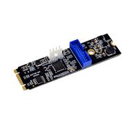 NONDK Adaptador de Transferencia de Tarjeta de Expansión M.2 NGFF NVME A USB 3.0 de 19 Pines. Convierte Tarjeta NGFF A USB 3.0 de 2 Puertos.