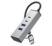 NONDK Adaptador Hub USB C de 4 Puertos USB 3.2, 10Gbps Eficiente para Laptops, Escritorios, Smartphones, Tablets, Consolas de Juegos, Ratones y Teclados.
