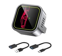 NONDK Adaptador Inalámbrico CarPlay Android Auto 2 en 1, Caja Inteligente con IA, Bluetooth + 2,4 GHz, 5 GHz, WiFi, USB, Convierte CarPlay con Cable A Inalámbrico A