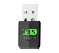 NONDK Adaptador WiFi 5 AX600 USB 2.0 de Doble Banda de 2,4 G/5,8 GHz, Receptor Inalámbrico para PC y Portátil, Versión 10/11, Sin Controlador.