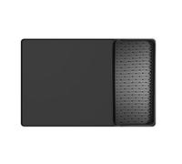 NONDK Alfombrilla para Cafetera para Encimeras de 15,75 X 23,6 Pulgadas, Alfombrilla para Barra de Café con Tapete para Secar Platos Desmontable, Bordes Elevados A Prueba de Derrames A