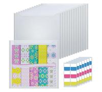 NONDK Almacenamiento de Papel de 30,48 X 30,48 Cm, Caja Organizadora de Almacenamiento de Papel de áLbum de Recortes Transparente de 50 Piezas para Fotos de Dibujo de Papel y Cartulina