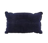 NONDK - Almohada inflable portátil para viaje, 34 x 23 cm, almohada de flocado de doble cara, plegable portátil inflable para camping, viaje/oficina - Azul