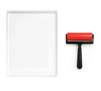 NONDK Almohadilla de Impresión en Gel con Pincel - Placa de Gel Reutilizable para Monotipia, Estampado de Texturas para Principiantes, Artistas y Terapia