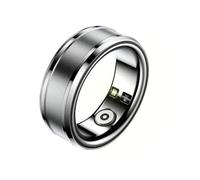 NONDK Anillo Inteligente Salud Temperatura Corporal Presión Arterial NFC Anillo de Seguimiento de Actividad Física para Desplazamiento de Vídeo Voltear Página, Plata