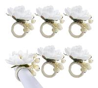 NONDK Anillos de Servilletas de Flores 6 Piezas, Soporte de Anillos de Servilletas, Soporte de Hebillas de Servilleta Floral de Decoraciones de Mesa, B