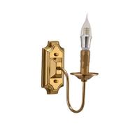 NONDK Aplique de Pared con Candelabro Vintage de 3 W, Base E14, Luz de Pared de Metal para Dormitorio, Sala de Estar, Pasillo, Bronce