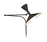 NONDK Aplique de Pared de Diseño Italiano Moderno con Brazo Giratorio para Sala de Estar, Dormitorio y Mesita de Noche, Color Negro.