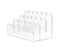 NONDK Archivador Vertical para Oficina y Hogar: Clasificador de Documentos Transparente Festoneado, Paquete de 1 Organizador de Correo Acrílico de 3 Ranuras para Escritorio.