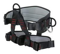 NONDK Arnés de Seguridad Profesional para Trabajos Aéreos, con Cordón en la Parte Trasera, Medio Asiento, para Gran Altitud, Color Negro y Rojo.
