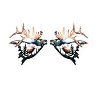 NONDK Arte de Pared de Metal RúStico, DecoracióN de CabañA, DecoracióN de Caza, Ciervos Colgantes, Cuadros de Vida Silvestre para Aficionados en DecoracióN Occidental