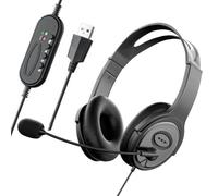 NONDK Auriculares Estéreo para Centro de Llamadas con Micrófono con Cancelación de Ruido para Zoom Skype Office Call Center Home Podcast