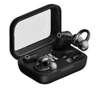 NONDK Auriculares Inalámbricos Bluetooth Intraaurales con Clip para Oreja,Auriculares Duales con Bluetooth,Reducción Ruido Alcance,Auriculares Deportivos para Música,Color Negro.