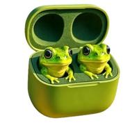 NONDK Auriculares Inalámbricos IntrAuditivos Frog Earbuds con Estuche de Carga, Reducción de Ruido, Resistentes Al Agua IPX4