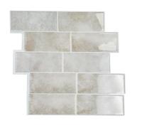 NONDK Azulejos Autoadhesivos para Pared de Baño, Resistentes Al Agua, de Piedra Beige, 10 Láminas.