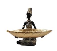 NONDK Bandeja de Resina de Mujer Negra: Decoración de Lujo para el Hogar, Sala de Estar, Contenedor de Dulces, Decoración de Mesa, Adornos para Fruteros