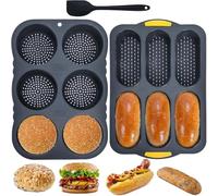 NONDK Bandeja para Pan Baguettex para Hamburguesas Caseras, Perros Calientes, Apta para Horno