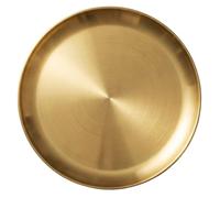 NONDK Bandeja Redonda de Bandeja Decorativa de Círculo Dorado Decoración del Hogar Organizador de Joyería