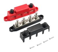 NONDK Barra Colectora 4 Vías M10 Perno Terminal Alta Corriente Accesorios Conversión Vehículos Recreativos Multifunción Accesorios para Automóviles Suministros para Vehículos Recreativos