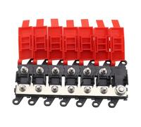 NONDK Bloque de Distribución de 6 Vías para Caja de Fusibles Midi de Coche, Soporte Bloque 200 A, Fusible Atornillable, Distribución de Energía para Autocaravana, Coche, Autobús