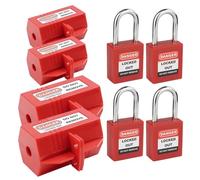 NONDK Bloqueo de Enchufe para Kit de Etiqueta de Bloqueo, Bloqueo de Cable de Enchufe de 110 Voltios y 220 Voltios, Cubierta de Bloqueo de Enchufe Eléctrico Rojo B