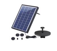 NONDK Bomba de Energía de Fuente Solar de 5W con 6 Boquillas para Baño de Pájaros, Estanque de Peces o Decoración de Jardín