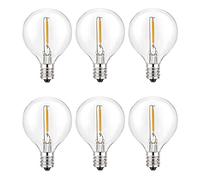 NONDK Bombillas LED de Repuesto G40 de 6 Piezas, Bombillas LED de Globo con Base de Tornillo E12 Inastillables para Luces de Cadena Solares, CáLido
