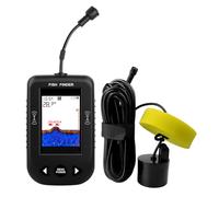 NONDK Buscador de Peces Portátil Sonda de Profundidad de Agua Sonda de Temperatura con Sensor de Sonda de Cable Transductor para Pescar Negro