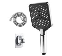 NONDK Cabezal de Ducha Plateado de 3 Modos, Spa, Lluvia, Mezclador de Baño Portátil de Alta Presión, Accesorios para Grifos, Juego de Artículos de Baño para Acampar