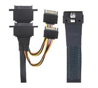 NONDK Cable Adaptador Ci-e Slimline SAS con Protección Anticonexiones Incorrectas, Cable de Conexión para Servidor de 0,5 M