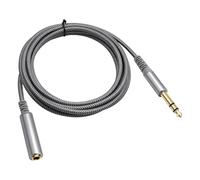 NONDK Cable de Audio de 1/4 de Pulgada A 6,35 mm (Conector Macho de 1/4 A Hembra de 6,35 Mm), Adaptador Estéreo para Amplificadores, Guitarras, Teclados y Pianos, 300 Cm.