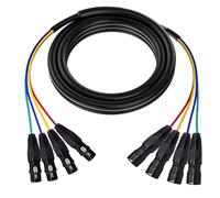 NONDK Cable de Audio de 4 Canales XLR Macho A XLR Hembra de 1 M para Cables de Micrófono de Línea de Audio Estéreo Profesional para Escenario