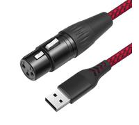NONDK Cable de Conexión de Micrófono USB A XLR Hembra. Cable Convertidor de Enlace de Micrófono USB Macho A XLR. Cable USB Macho A XLR Hembra para Micrófonos para Grabación de Karaoke y Canto.